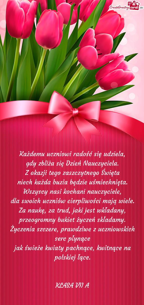 Prawdziwe z uczniowskich serc płynące jak świeże kwiaty pachnące