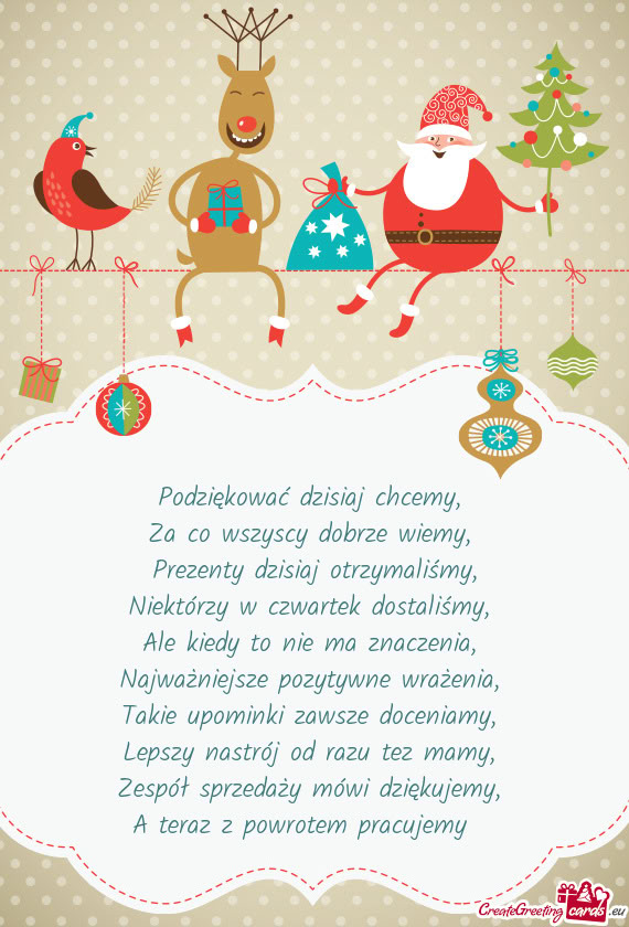 Prezenty dzisiaj otrzymaliśmy