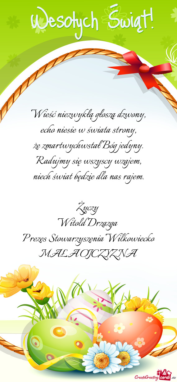 Prezes Stowarzyszenia Wilkowiecko MAŁA OJCZYZNA