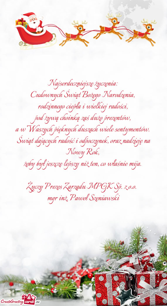 Prezes Zarządu MPGK Sp. z o.o