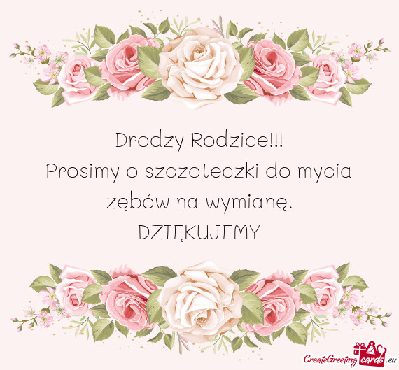 Prosimy o szczoteczki do mycia zębów na wymianę