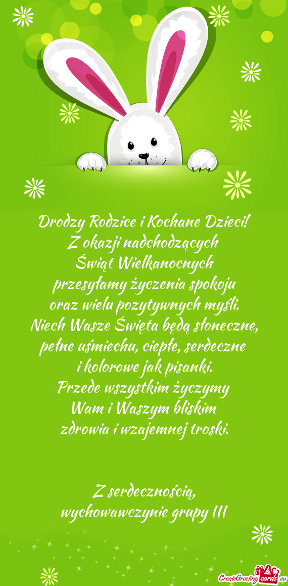 Przede wszystkim życzymy