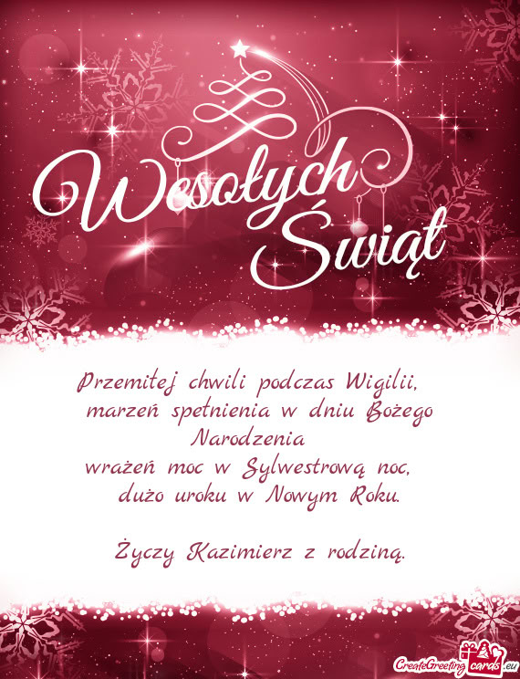 Przemiłej chwili podczas Wigilii,    marzeń spełnienia w dniu Bożego