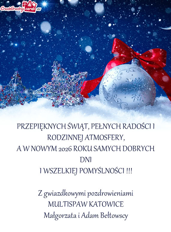 PRZEPIĘKNYCH ŚWIĄT, PEŁNYCH RADOŚCI I RODZINNEJ ATMOSFERY
