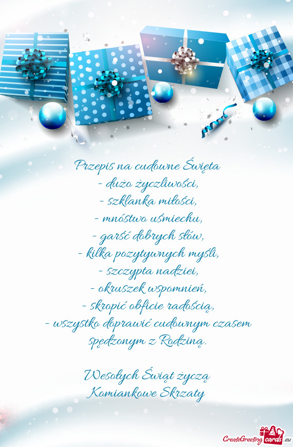 Przepis na cudowne Święta