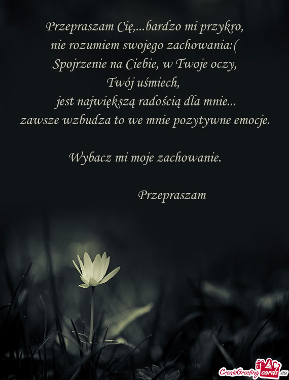 Przepraszam Cię,...bardzo mi przykro