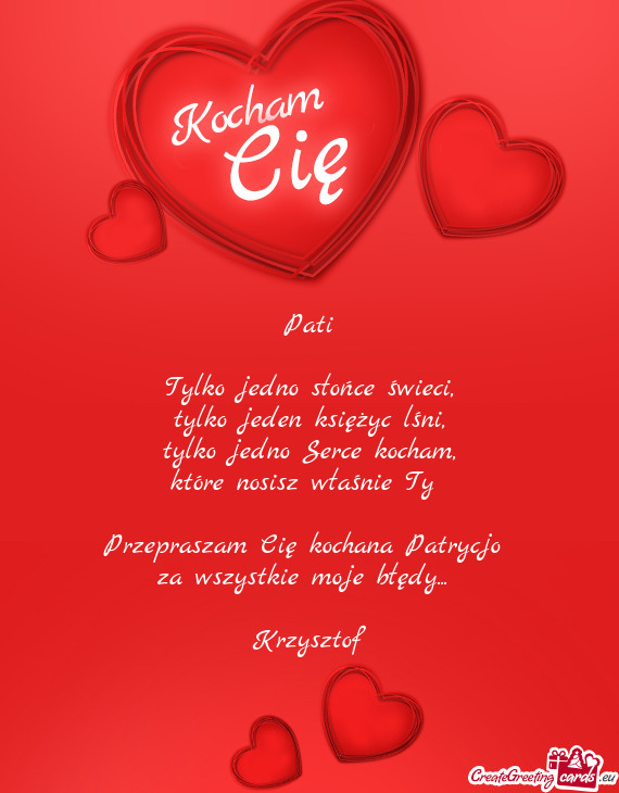 Przepraszam Cię kochana Patrycjo