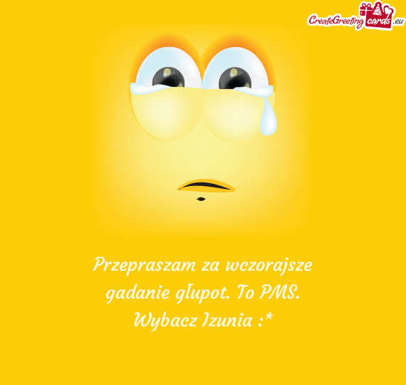 Przepraszam za wczorajsze