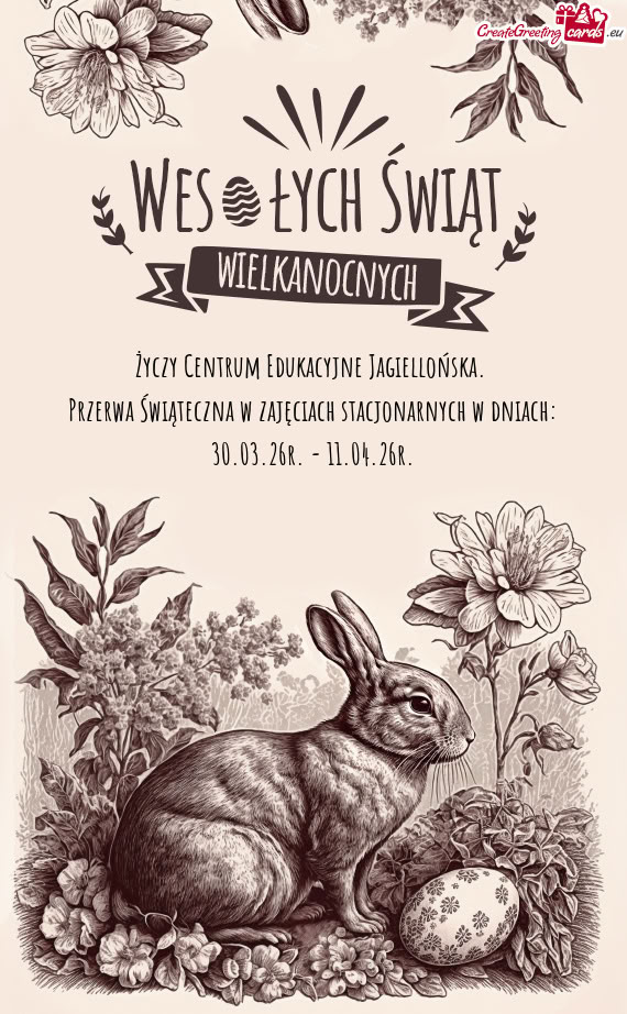 Przerwa Świąteczna w zajęciach stacjonarnych w dniach