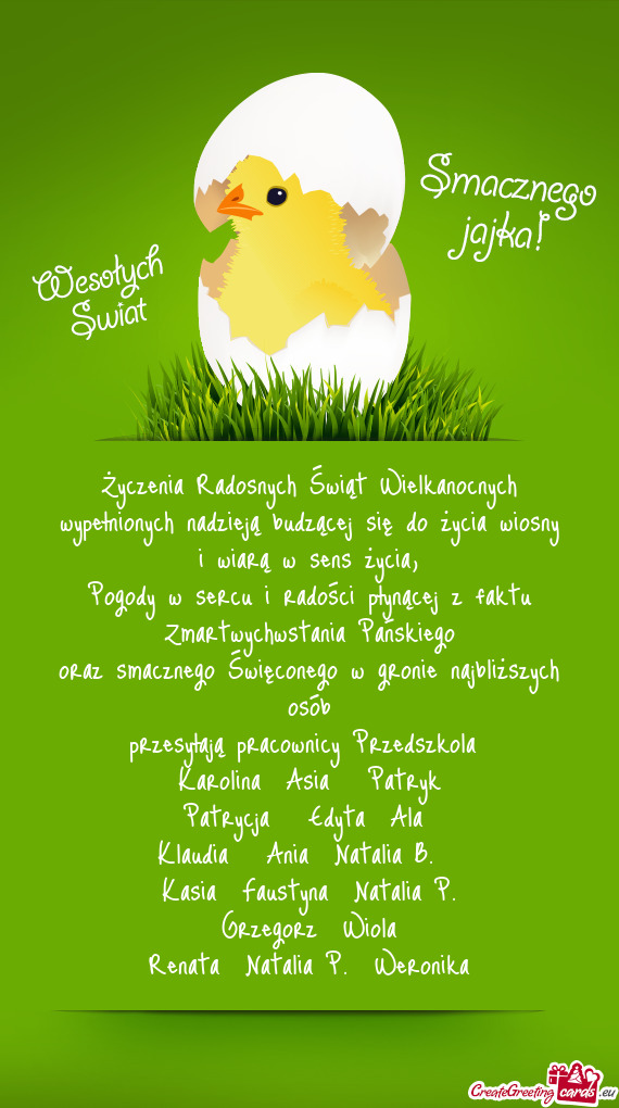 Przesyłają pracownicy Przedszkola