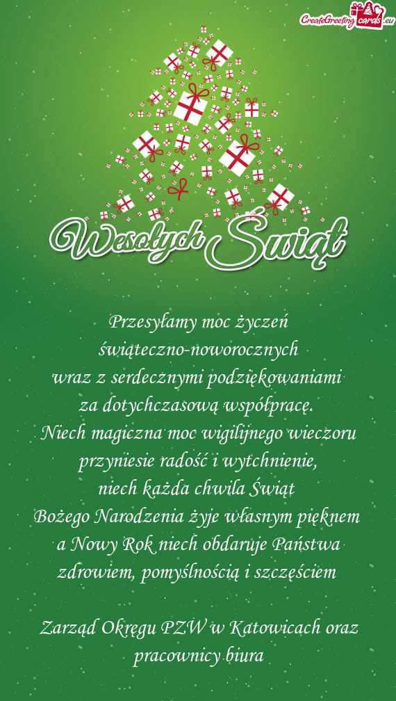 Przesyłamy moc życzeń świąteczno-noworocznych