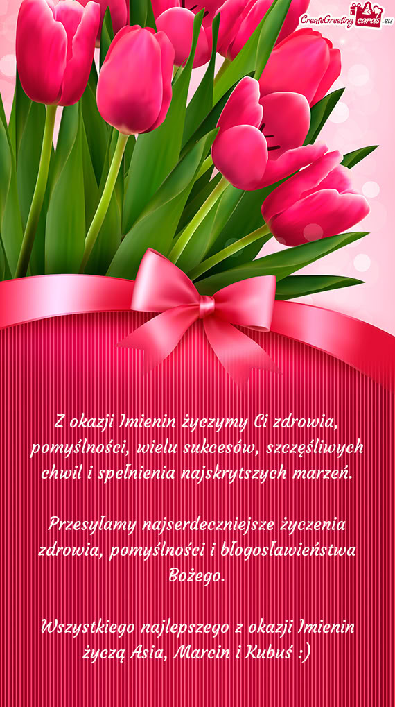 Przesyłamy najserdeczniejsze życzenia zdrowia, pomyślności i błogosławieństwa Bożego