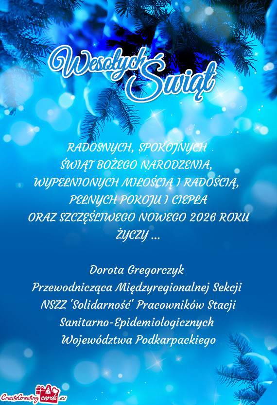 Przewodnicząca Międzyregionalnej Sekcji