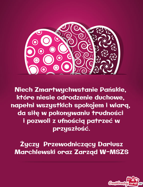Przewodniczący Dariusz Marchlewski oraz Zarząd W-MSZS