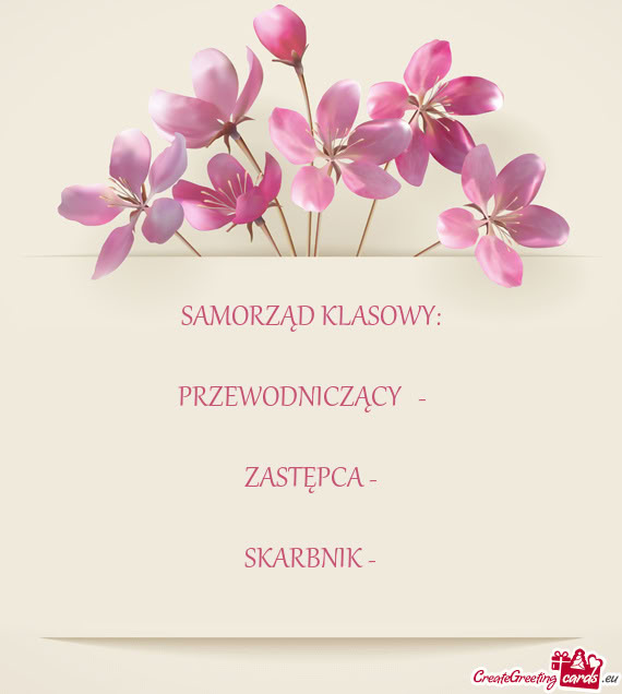PRZEWODNICZĄCY -  ZASTĘPCA - SKARBNIK