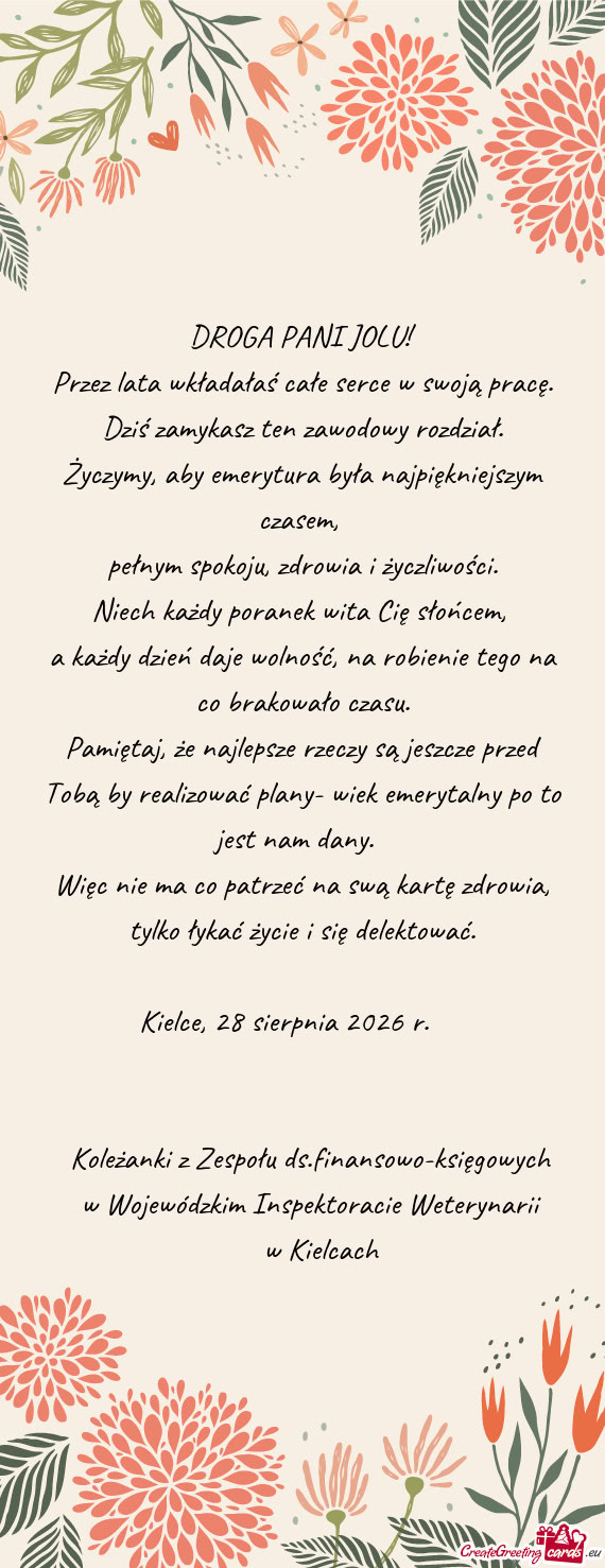 Przez lata wkładałaś całe serce w swoją pracę
