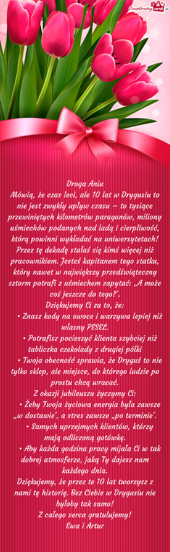 Przez tę dekadę stałaś się kimś więcej niż pracownikiem. Jesteś kapitanem tego statku, któ