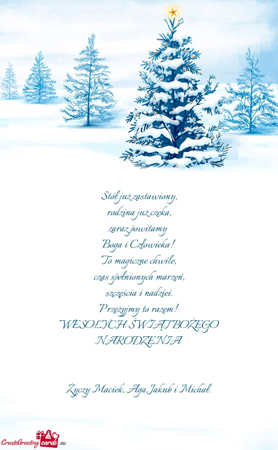 Przeżyjmy to razem! WESOŁYCH ŚWIĄT BOŻEGO NARODZENIA  Maciek