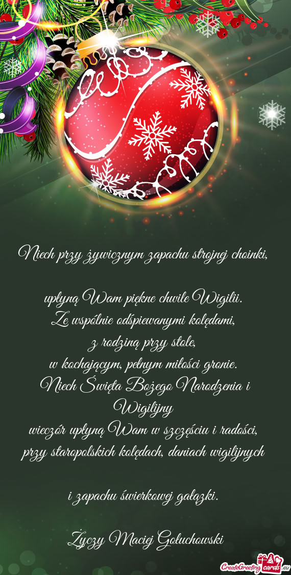 Przy staropolskich kolędach, daniach wigilijnych