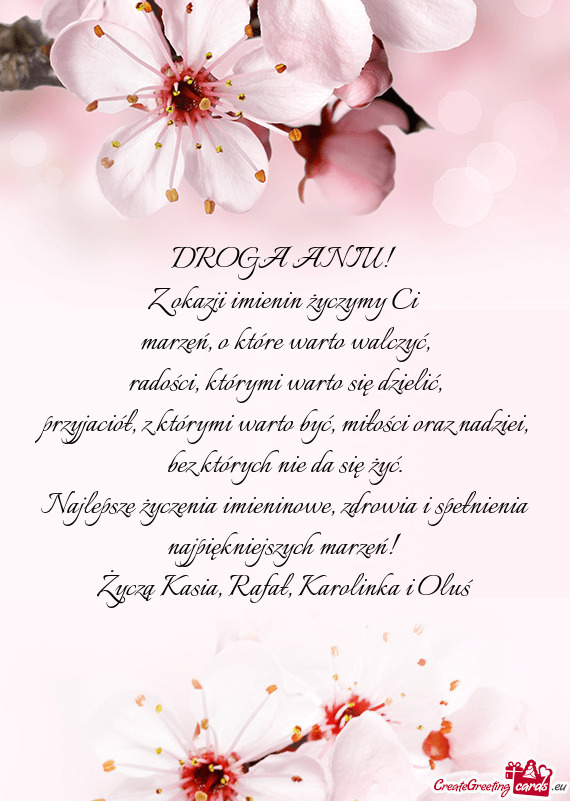 Przyjaciół, z którymi warto być, miłości oraz nadziei, bez których nie da się żyć