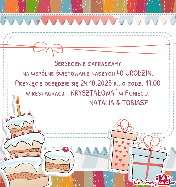 Przyjęcie odbędzie się 24.10.2025 r., o godz. 19.00