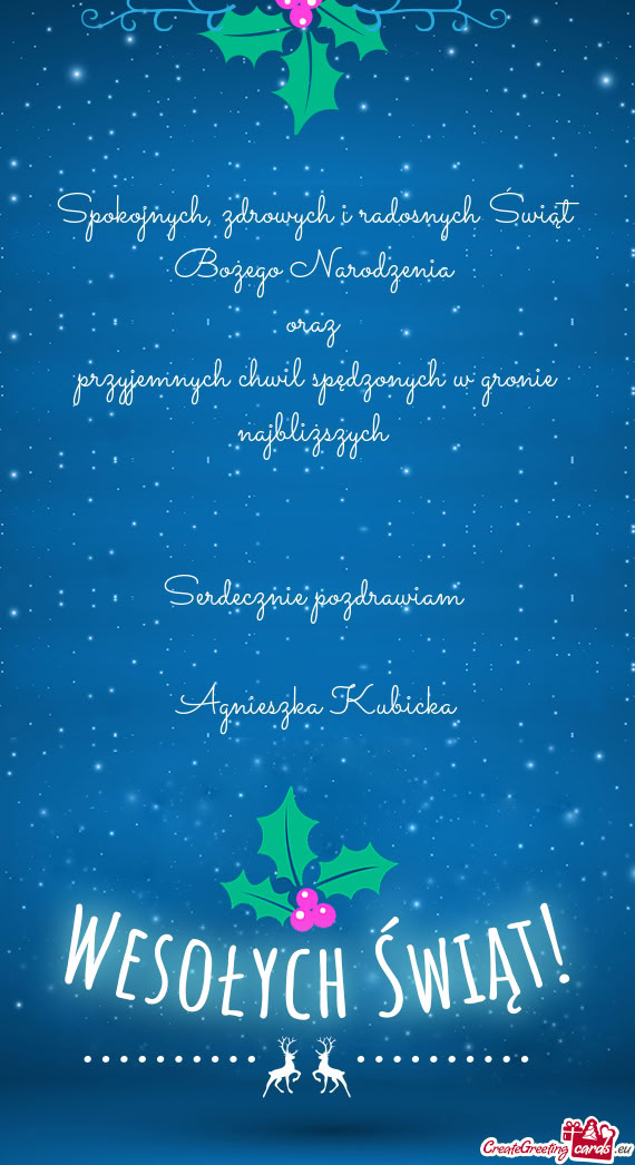 Przyjemnych chwil spędzonych w gronie najbliższych