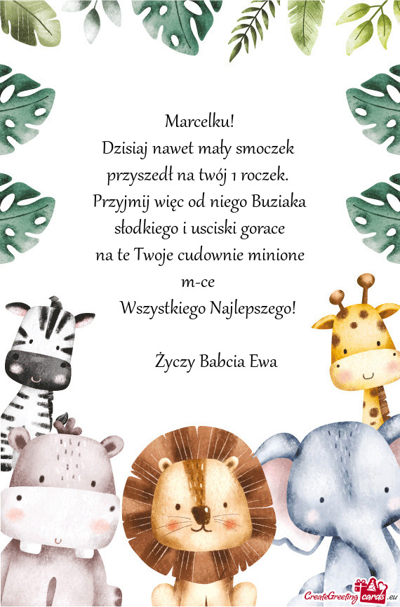 Przyjmij więc od niego Buziaka słodkiego i usciski gorace