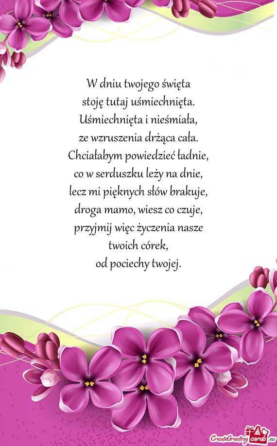 Przyjmij więc życzenia nasze
