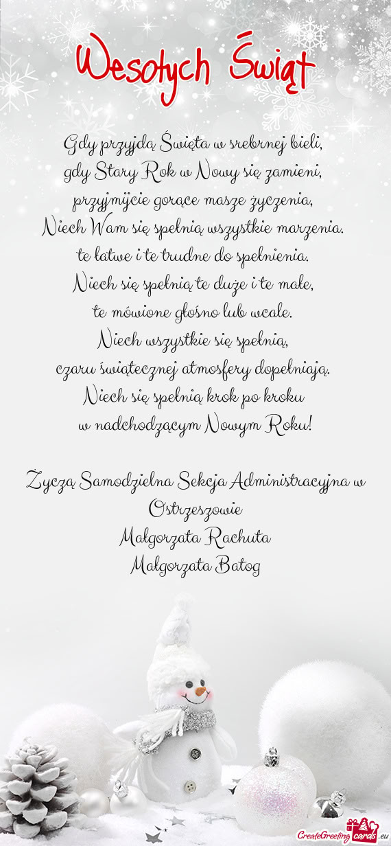 Przyjmijcie gorące masze życzenia