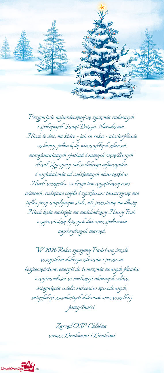 Przyjmijcie najserdeczniejsze życzenia radosnych