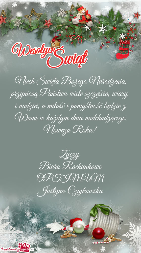 Przyniosą Państwu wiele szczęścia, wiary i nadziei, a miłość i pomyślność będzie z Wami