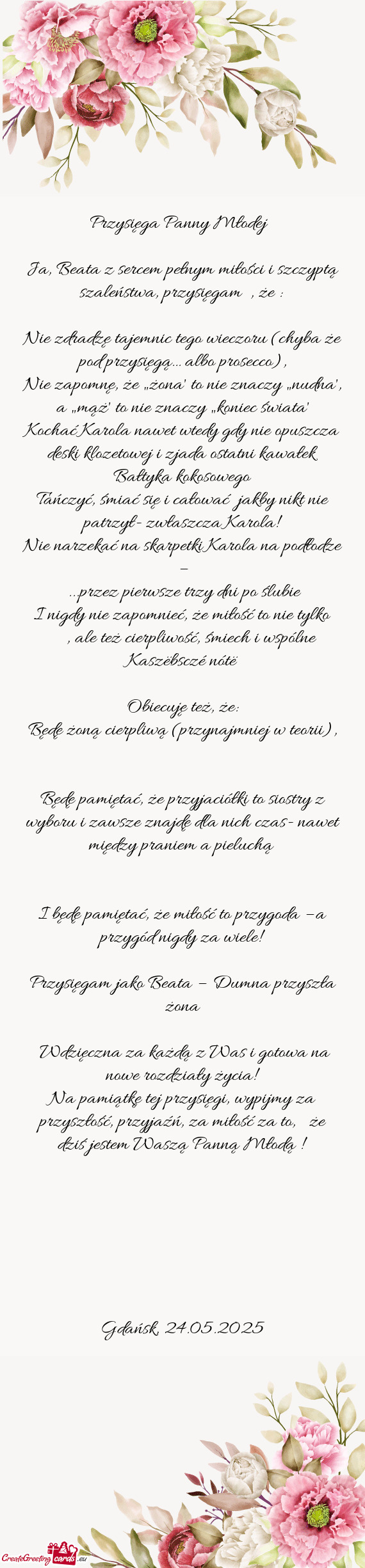 Przysięga Panny Młodej 👰