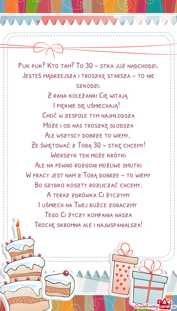 Puk puk? Kto tam? To 30 – stka już nadchodzi