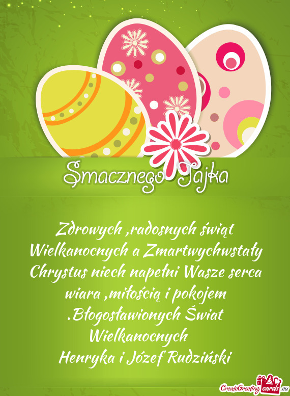 Ra ,miłością i pokojem .Błogosławionych Świat Wielkanocnych