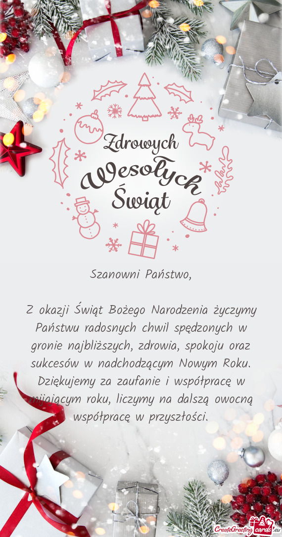 Racę w mijającym roku, liczymy na dalszą owocną współpracę w przyszłości