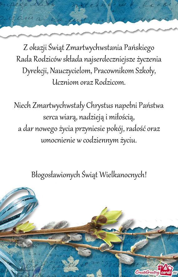 Rada Rodziców składa najserdeczniejsze życzenia