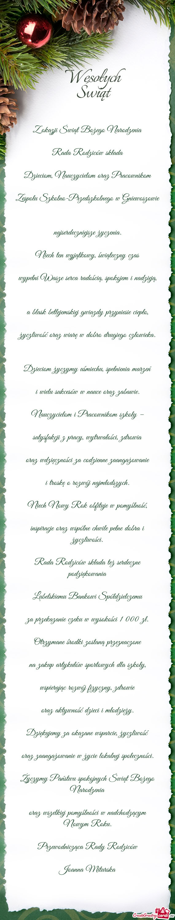 Rada Rodziców składa