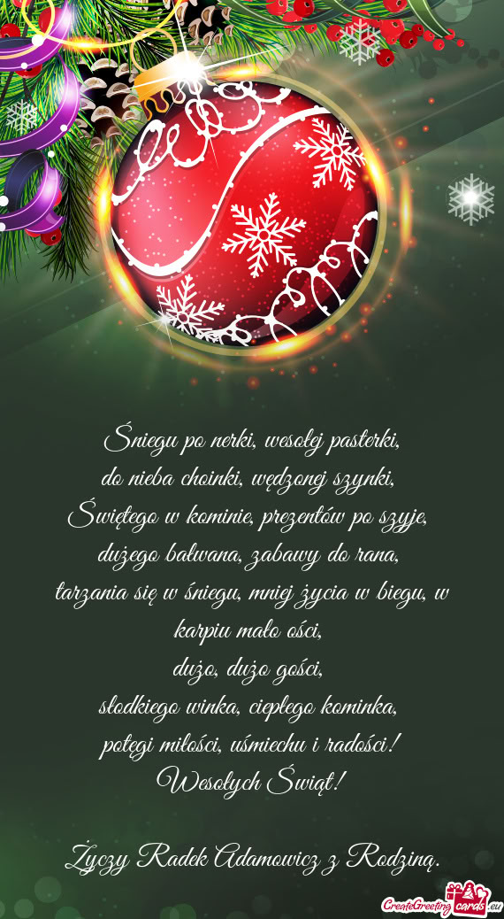 Radek Adamowicz z Rodziną