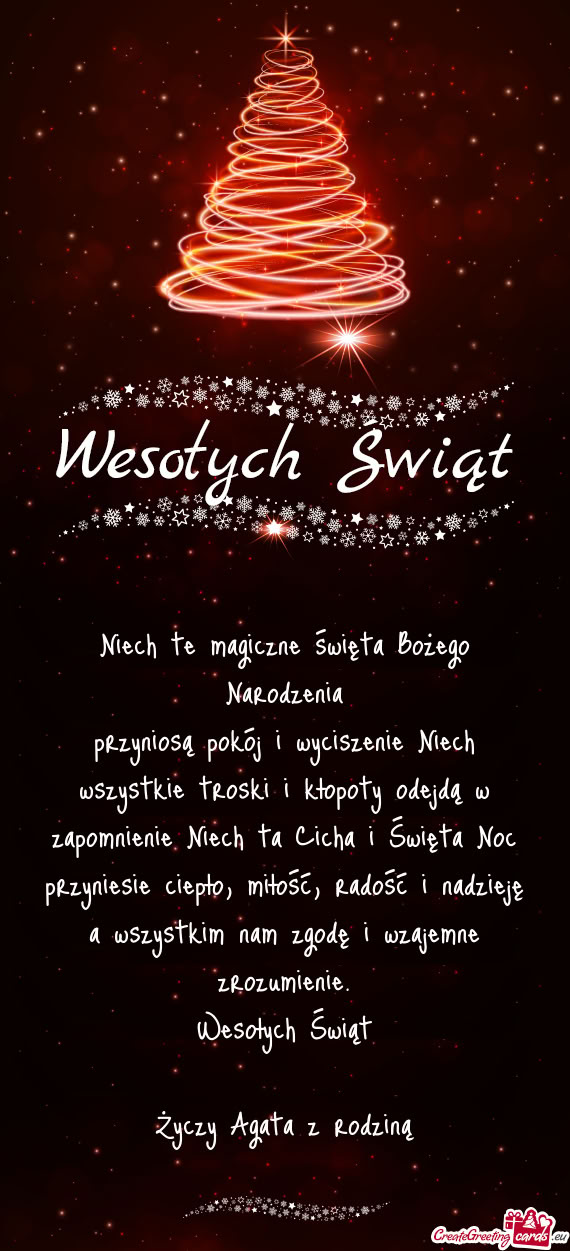 Radość i nadzieję a wszystkim nam zgodę i wzajemne zrozumienie