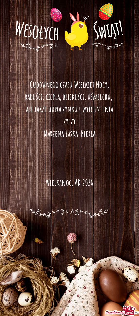 Radości, ciepła, bliskości, uśmiechu