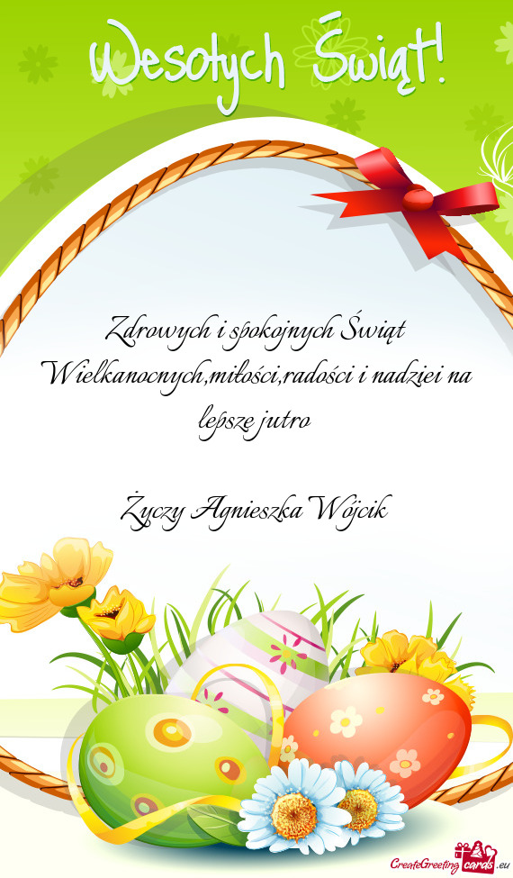 Radości i nadziei na lepsze jutro  Agnieszka Wójcik