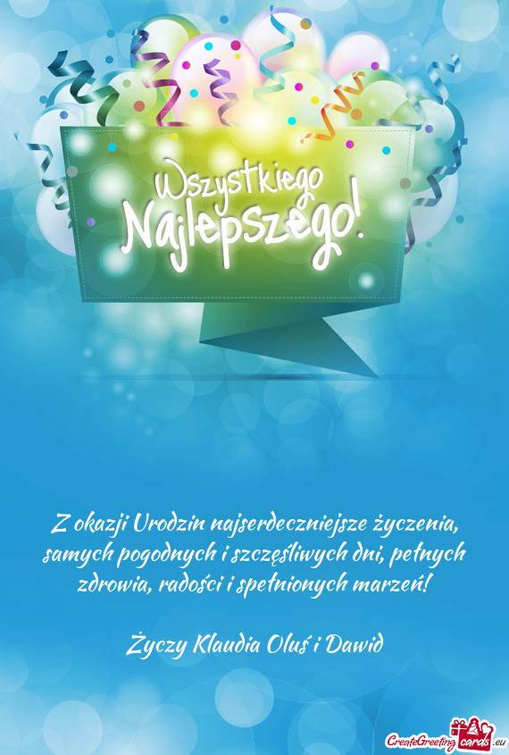 Radości i spełnionych marzeń! Klaudia Oluś i Dawid
