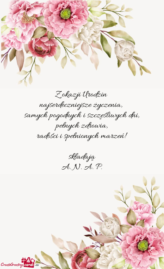 Radości i spełnionych marzeń! składają A