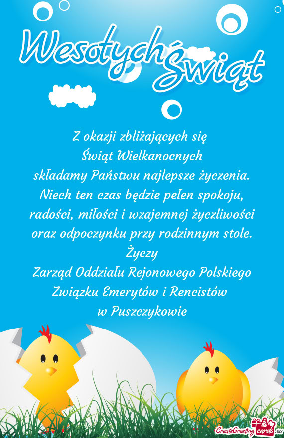 Radości, miłości i wzajemnej życzliwości