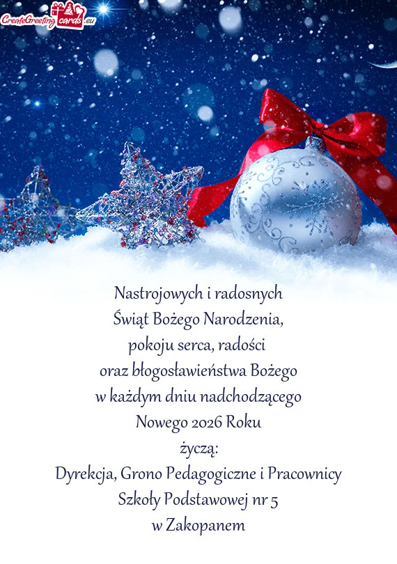 Radości oraz błogosławieństwa Bożego w każdym dniu nadchodzącego Nowego 2026 Roku życz