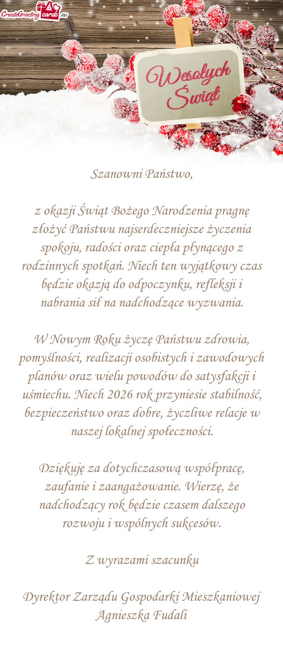 Radości oraz ciepła płynącego z rodzinnych spotkań. Niech ten wyjątkowy czas będzie okazją d