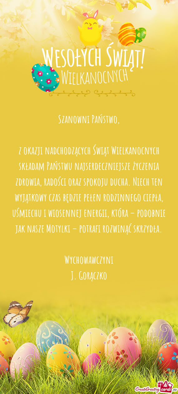 Radości oraz spokoju ducha. Niech ten wyjątkowy czas będzie pełen rodzinnego ciepła, uśmiechu