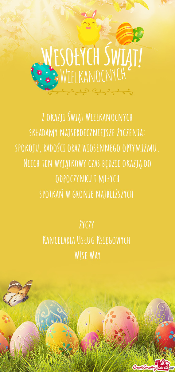 Radości oraz wiosennego optymizmu