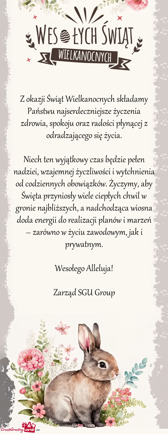 Radości płynącej z odradzającego się życia