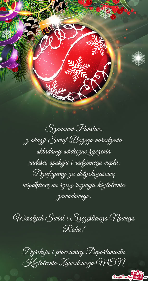 Radości, spokoju i rodzinnego ciepła